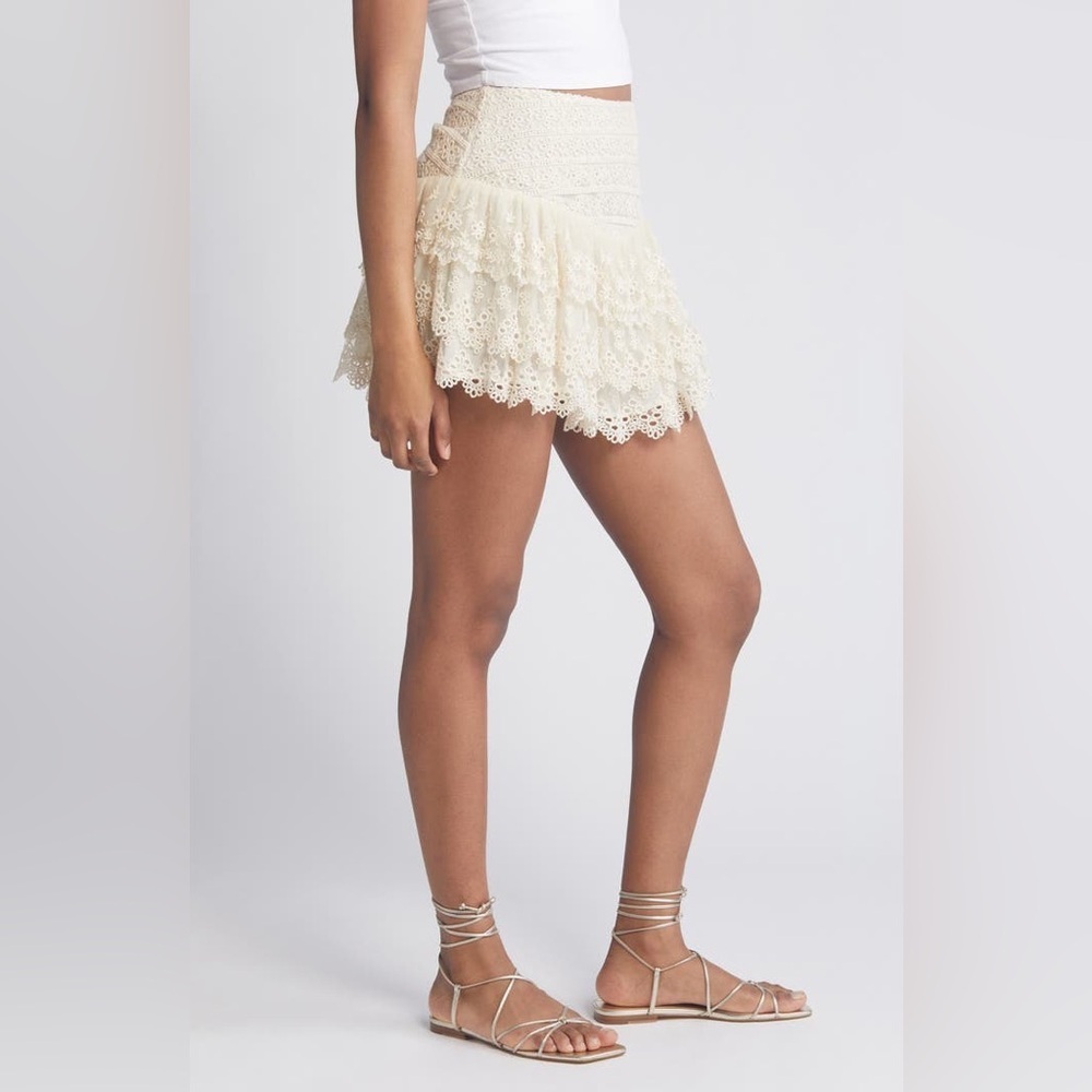 Limina Broderie Anglaise Tiered Miniskirt